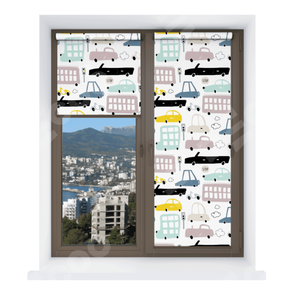 Рулонная штора Мини с принтом Красочный трафик