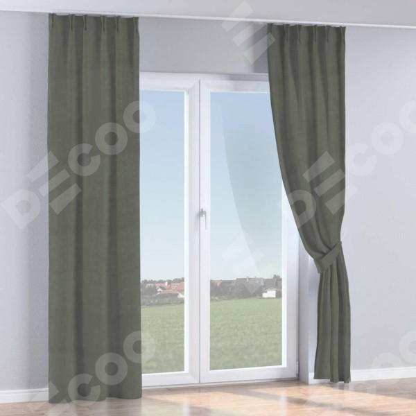 Комплект штор на тесьме «Кустик», вельвет тёмно-серый