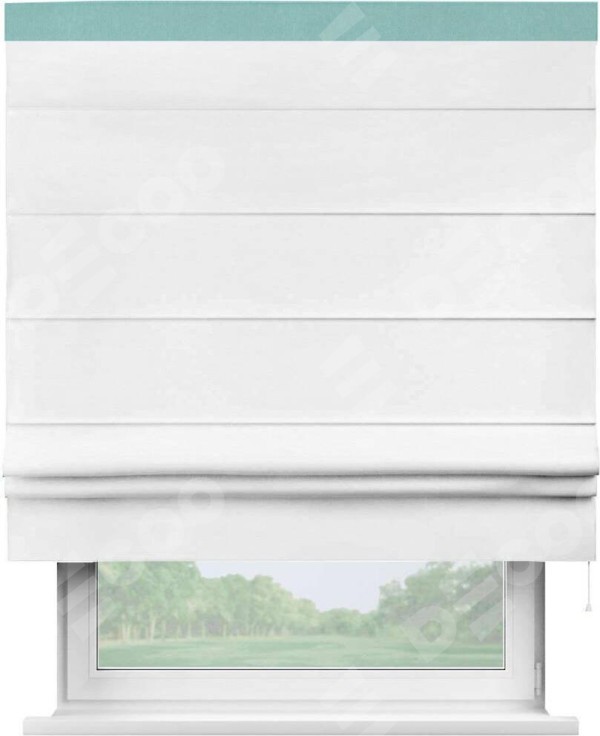 Римская штора «Кортин» с кантом Кинг, для проема, ткань вельвет дымчато-белый