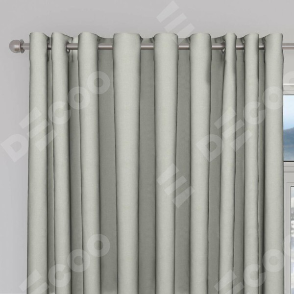 Шторы на люверсах ткань лён димаут, светло-серый