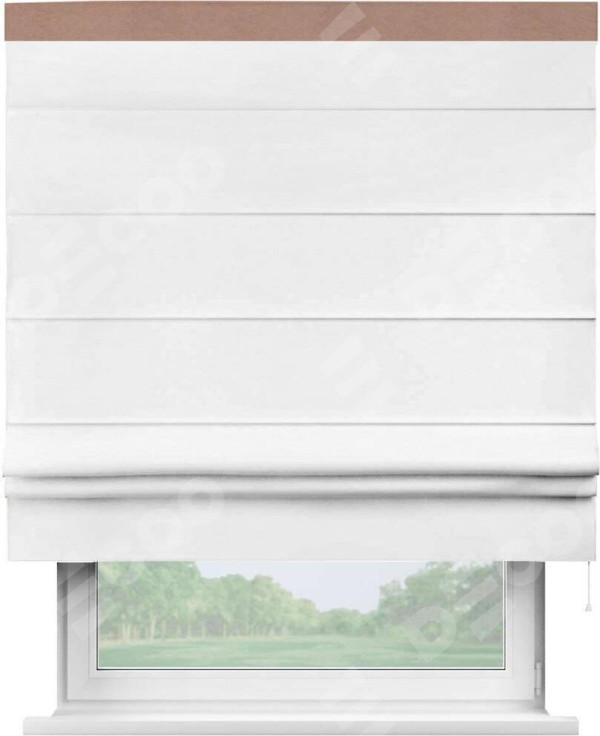 Римская штора «Кортин» с кантом Кинг, для проема, ткань вельвет дымчато-белый