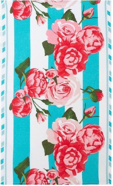 Полотенце 35х60 см, Полоса, бирюза, вафля, 160 гр/м2, хлопок 100%