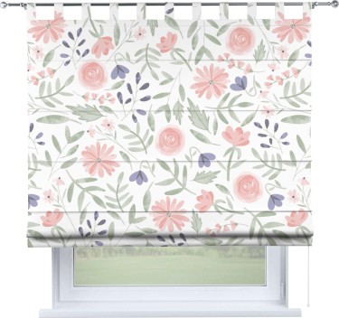 Римская штора «Кортин» на петлях «Изысканные цветы»