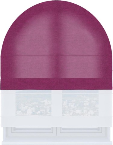 Римская штора «Кортин» день-ночь для арочного проёма, ткань вельвет фиолетовый