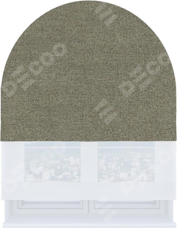 Римская штора «Кортин» день-ночь для арочного проёма, лён блэкаут шампань