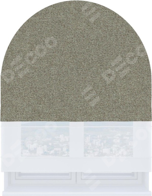 Римская штора «Кортин» день-ночь для арочного проёма, лён блэкаут светло-бежевый