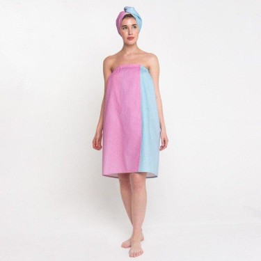 Набор для сауны Экономь и Я "Малибу" (полотенце-парео + чалма) 100%хл, 200 г/м2