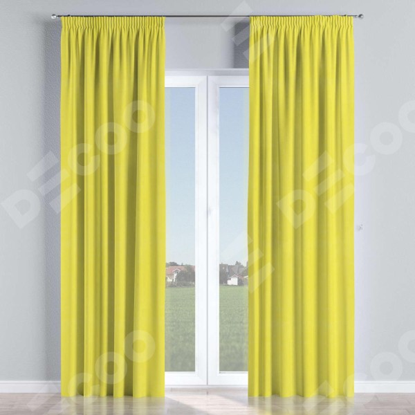 Комплект штор на тесьме «Карандаш», вельвет светло-желтый