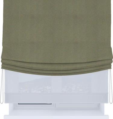 Римская штора «Кортин», день-ночь с мягкими складками, блэкаут однотонный серо-коричневый