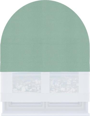 Римская штора «Кортин» день-ночь для арочного проёма, ткань блэкаут однотонный ментоловый