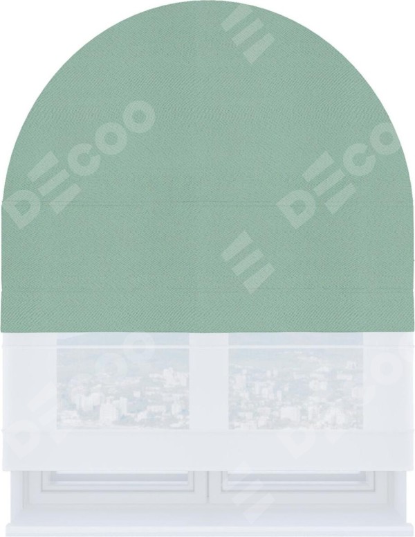 Римская штора «Кортин» день-ночь для арочного проёма, ткань блэкаут однотонный ментоловый