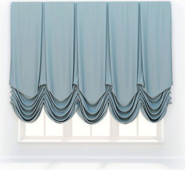 Австрийская штора «Кортин», ткань вельвет ментоловый