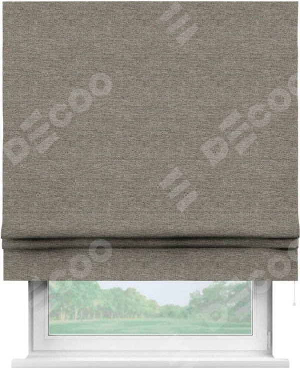 Римская штора «Кортин» для проема, стиф димаут серо-коричневый