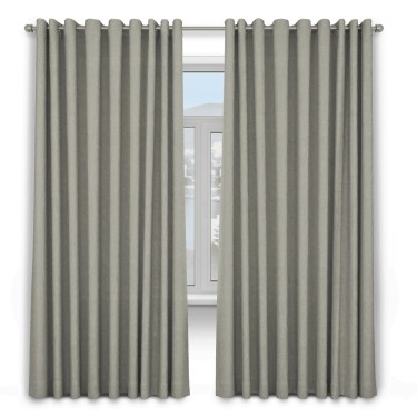 Шторы на люверсах ткань твид блэкаут, светло-серый