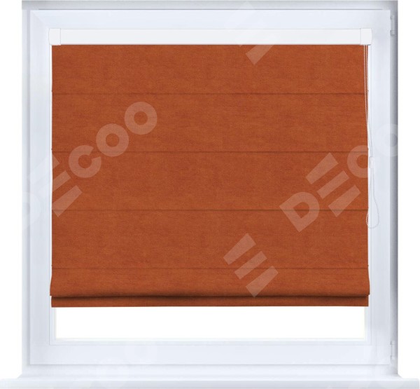 Римская штора «Кортин» кассетная,  вельвет терракотовый