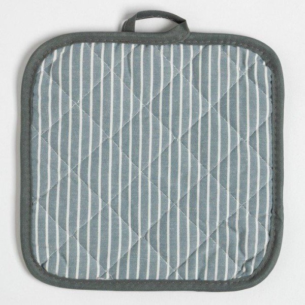 Кухонныйнабор Доляна «Полосы», прихватка20х20см, варежка12х15см, серый, 50%п/э, 50%хл