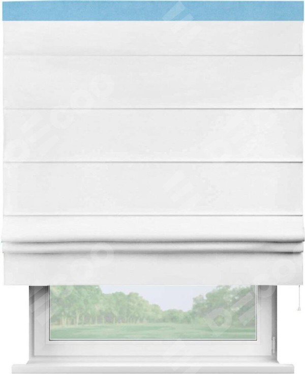 Римская штора «Кортин» с кантом Кинг, для проема, ткань вельвет дымчато-белый