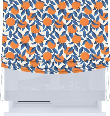 Римская штора «Кортин», день-ночь с мягкими складками, «Апельсиновое настроение»