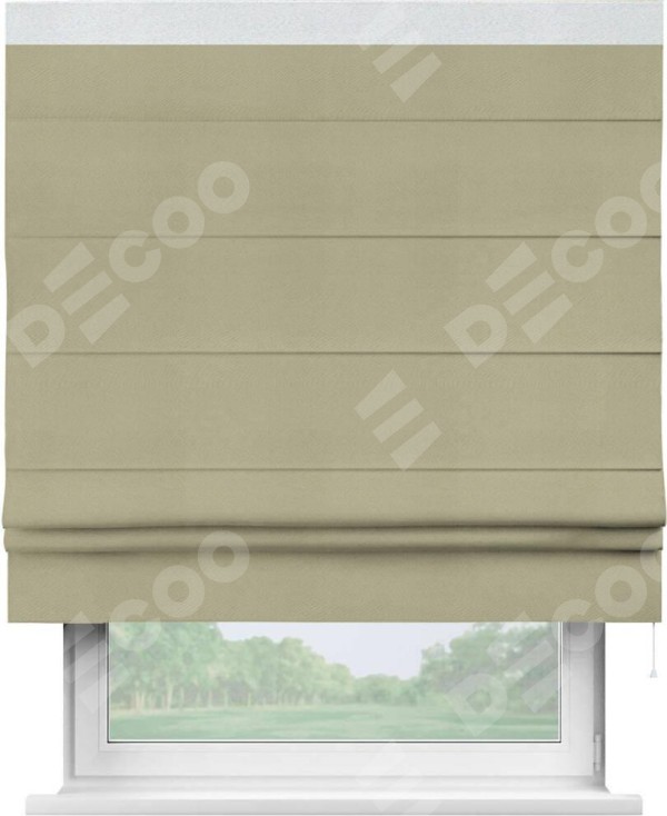 Римская штора «Кортин» с кантом Кинг, для проема, ткань блэкаут однотонный милано капучино