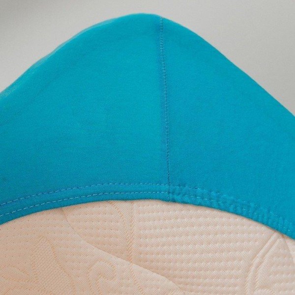 Трикотажная простынь на резинке 140х200х25см, синий кулирка, 120г/м хл100%