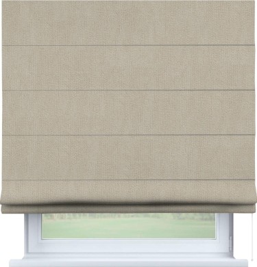 Римская штора «Кортин» для проема, ткань cotton блэкаут светло-бежевый
