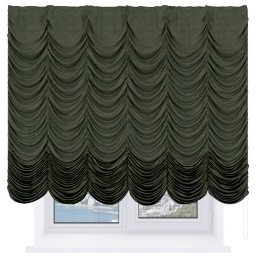 Французская штора «Кортин», софт однотонный зелёный