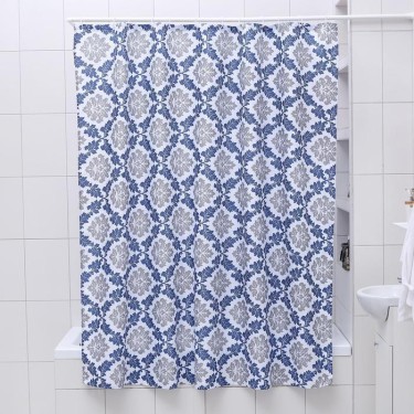 Штора для ванной комнаты Доляна «Венеция», 180×180 см, полиэстер, цвет сине-серый