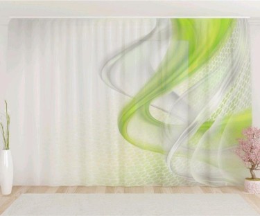 Фототюль «Зеленая абстракция», размер 290 х 260 см, вуаль