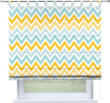 Римская штора «Кортин» на петлях «Икат шеврон»