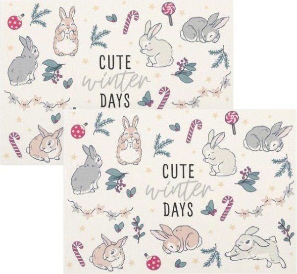 Набор салфеток на стол "Cute winter days", ПВХ, 40*29 см, 2 шт