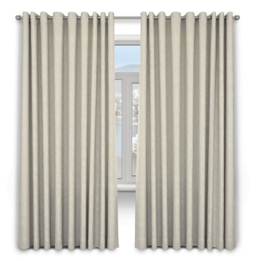 Шторы на люверсах ткань лён димаут, бежевый