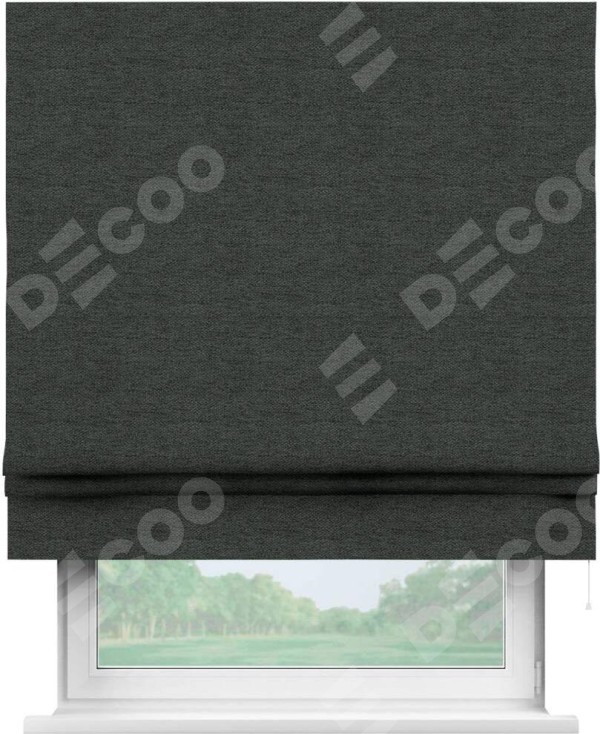 Римская штора «Кортин» для проема, стиф димаут графит