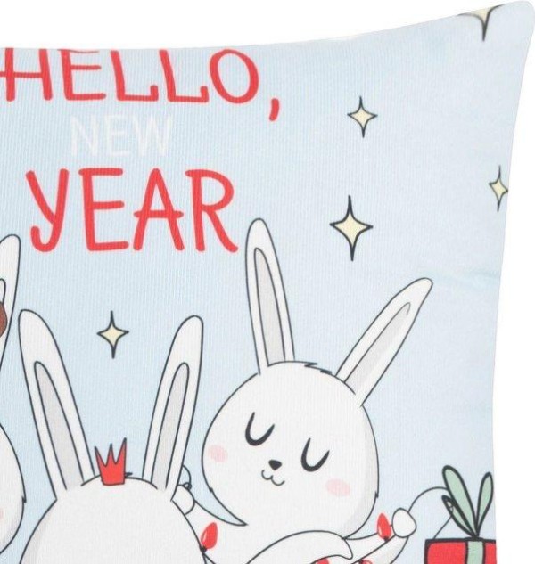 Наволочка на подушку Этель "Hello, new year", 40*40 см, 100 п/э, велюр
