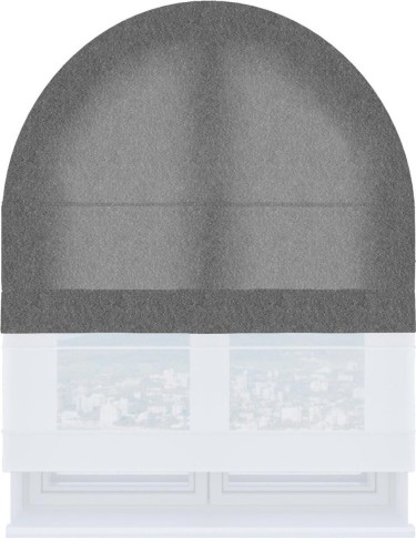 Римская штора «Кортин» день-ночь для арочного проёма, ткань софт однотонный серый