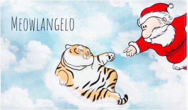 Полотенце Этель «Новый год: Meowlangelo» 40х73 см, 100% хл, вафля 160 г/м2