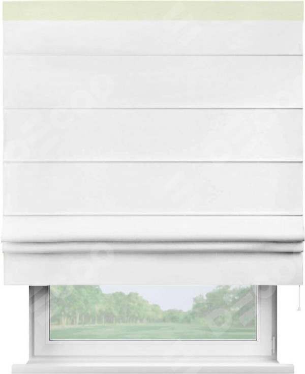 Римская штора «Кортин» с кантом Кинг, для проема, ткань вельвет дымчато-белый