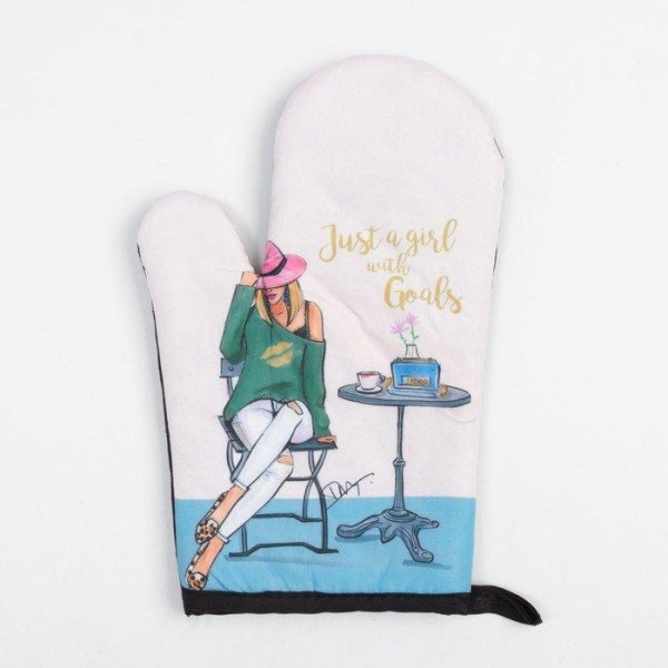 Кухонный набор (2 предмета) Этель LoveLife «Девушка-загадка», прихватка 17х17 см, варежка26х16 см, 100% п/э