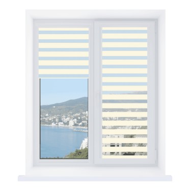 Рулонная штора День-ночь Уни 2 Basic кремовый, размеры от 20 до 120 см