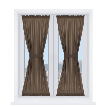 Штора песочные часы «Кортин» лён димаут тёмно-коричневый