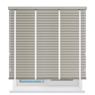 Деревянные жалюзи с тесьмой 50 мм. снежный