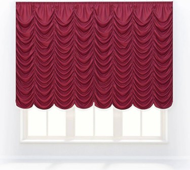 Французская штора «Кортин», вельвет бордовый