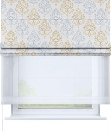 Римская штора «Кортин» день-ночь «Цветочный медальон»