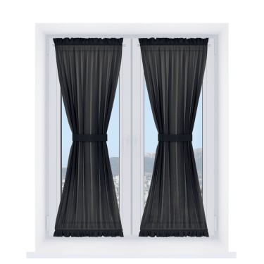 Штора песочные часы «Кортин», ткань лён черный