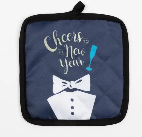Кухонный новогодний набор Доляна Cheers, прихватка 17*17 см, варежка 25*17 см,100% п/э