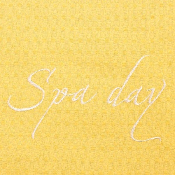 Набор для бани Spa day жен.парео 80х150±4 см, чалма, 100% хл., ваф.полотно, жёлтый