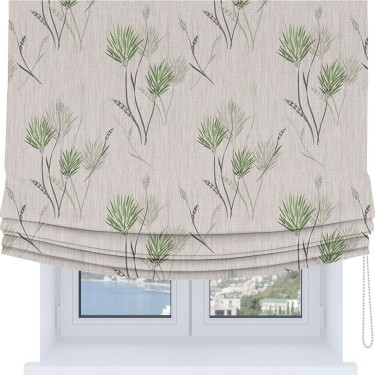 Римская штора Soft с мягкими складками, «Полевые травы бежевый»